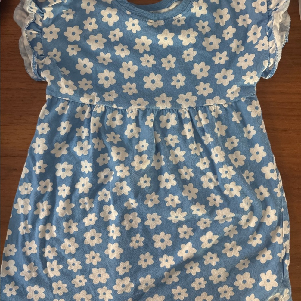 Old Navy Blue and White Floral Kids Casual Dress
